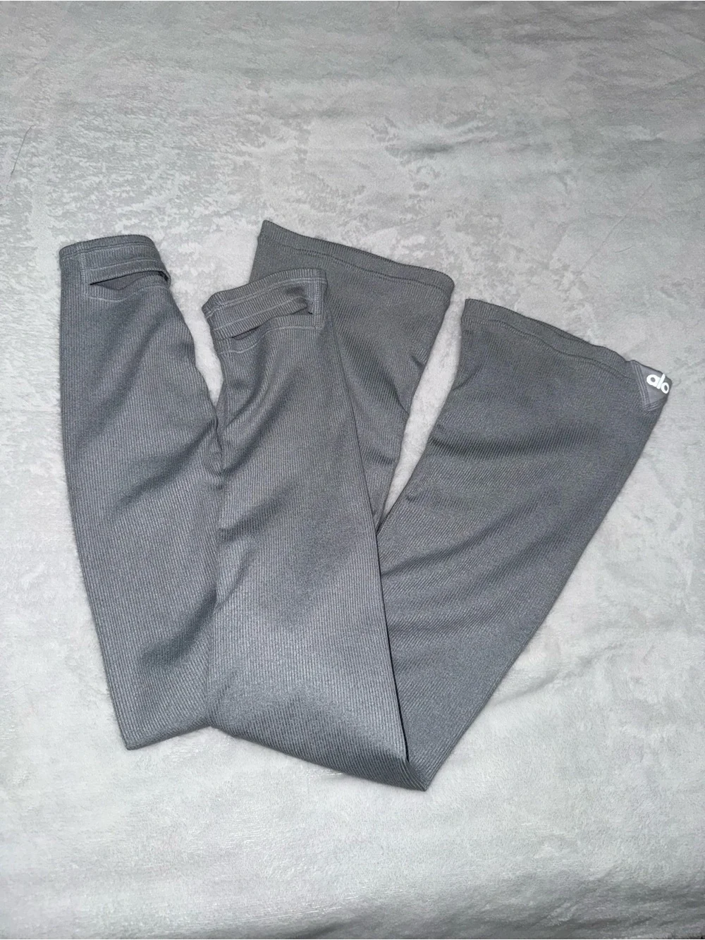 Alo Yoga Heather Gray Ribbed Ballet Leg Warmers Pilates Dance OS